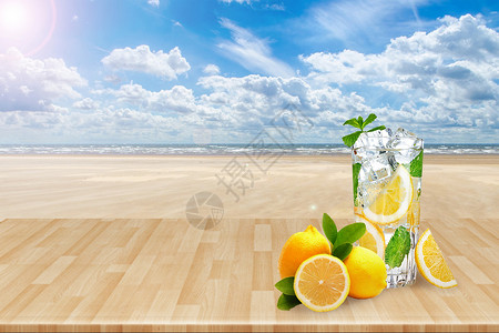 夏季沙滩背景背景图片