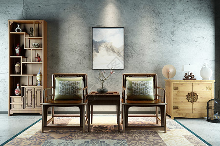 中式梳妆台中式休闲空间设计图片