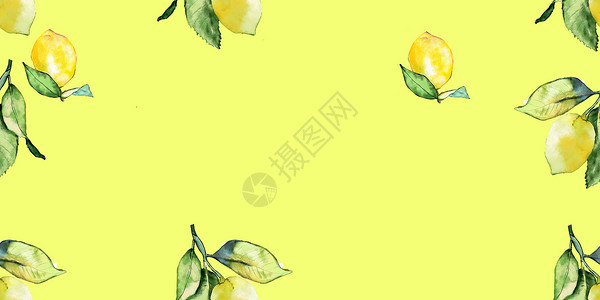 水彩柠檬创意水果组合设计图片