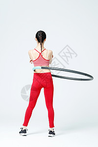 健身运动女性转呼啦圈高清图片