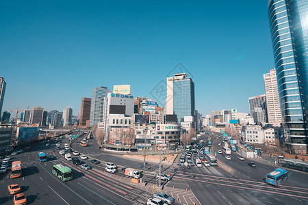 韩国首尔街景街道高清图片素材