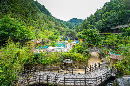 腾冲热海公园云南腾冲温泉公园背景