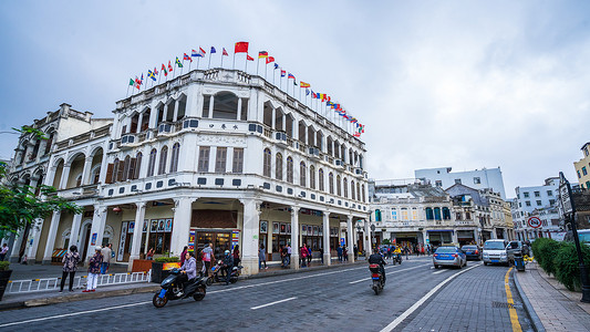 海南海口老街风光背景图片