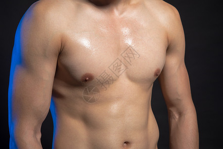 胸部线条运动男性身材肌肉展示背景