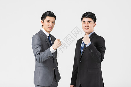 两个商务男性握拳图片