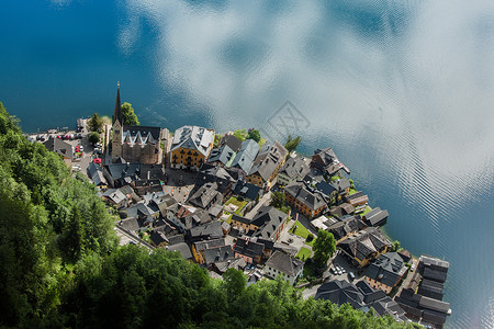 奥地利著名旅游小镇哈尔施塔特风光高清图片