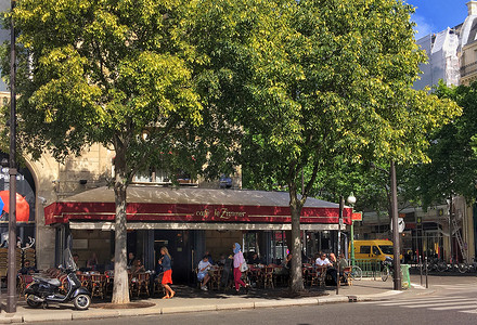 巴黎街头露天咖啡馆图片