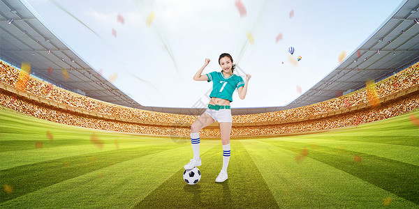 女孩踢足球足球宝贝设计图片