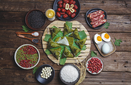 高清端午节粽子食材图片高清图片