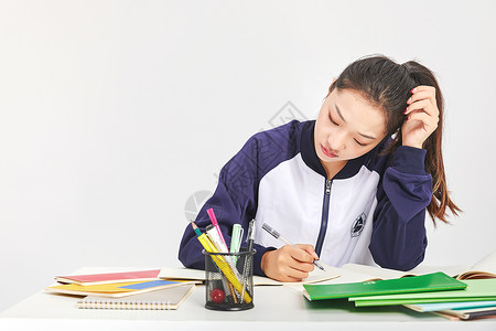 学生痛苦女高中生烦恼困扰表情背景