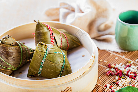 中国风端午节粽子红豆高清图片素材