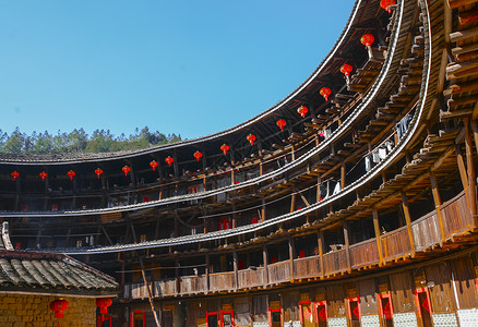 高北土楼群福建土楼内景背景