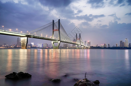 武汉长江二桥夜景风光图片