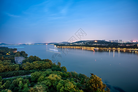 船湖武汉东湖夜色背景