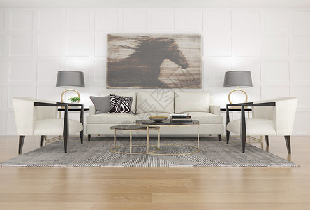 卷边效果客厅沙发效果设计图片