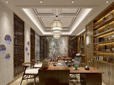 新中式客厅茶馆设计图片