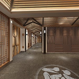 新中式客厅茶馆设计背景图片