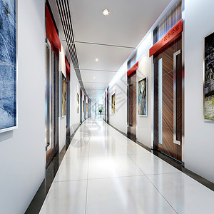 现代办公单位走廊效果图玄关高清图片素材