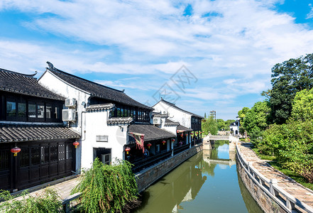 七里山塘建筑高清图片素材