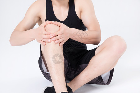 帅哥运动运动健身男性膝盖疼背景