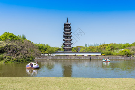 上海方塔园上海松江古典园林方塔园背景