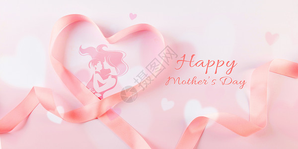 母亲节快乐粉色背景高清图片