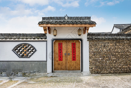 北京大学大门农村中式民居素材背景