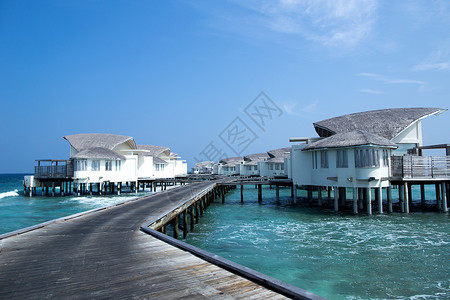 马尔代夫水屋酒店背景