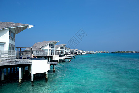 马尔代夫水屋酒店背景