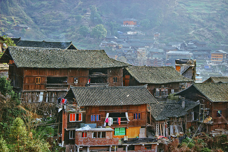 贵州黔东南地区农村房屋图片素材