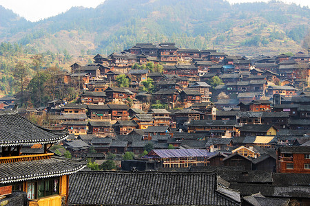 农村房屋素材贵州黔东南地区西江千户苗寨背景