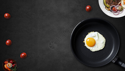 盘子里的鸡蛋美食海报背景设计图片