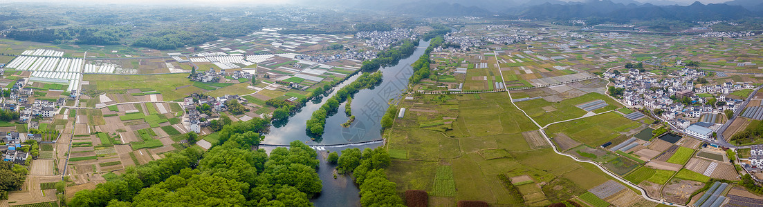 安徽云端古村航拍安徽乡村田野背景