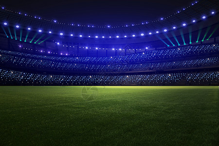 草地灯光足球场背景设计图片