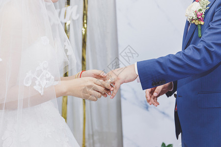 婚礼交换戒指情感表达背景图片