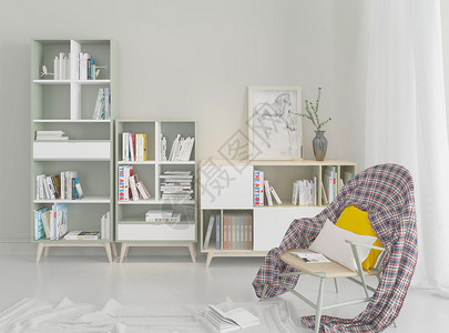 美式书柜美式loft风格室内家居设计图片