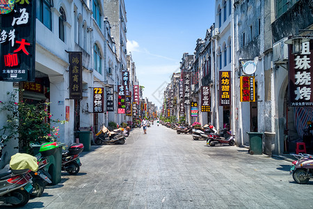 车文化北海老街街景背景