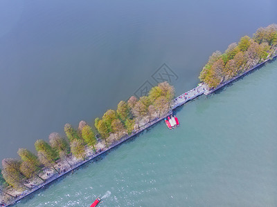 俯瞰武汉东湖绿道图片