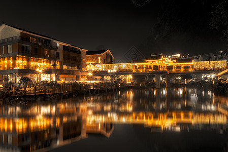 桂林阳朔西街夜景背景图片