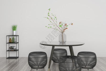 花卉植物花瓶家居餐厅餐椅效果图设计图片