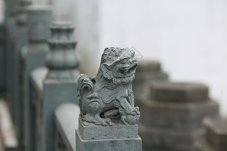 雕花栏杆江南古镇的古建筑背景