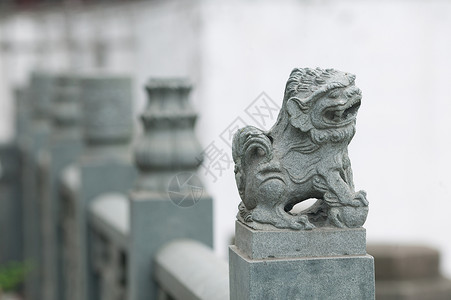 雕花栏杆江南古镇的古建筑背景