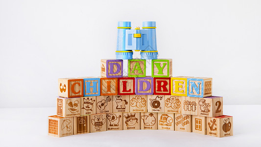 木制儿童玩具六一儿童节玩具创意背景