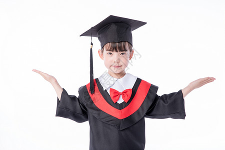 儿童小女孩穿毕业服形象展示教育高清图片