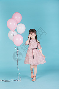 梦幻六一儿童节小女孩儿童节气球人像背景