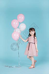 小女孩与气球儿童节小女孩气球人像背景