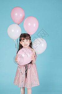 梦幻小女孩小女孩儿童节气球人像背景