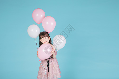 儿童节小女孩气球人像图片