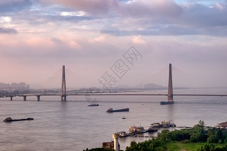 武汉二七长江大桥夜景高清图片素材