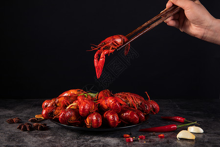 夏日美食麻辣小龙虾夏季美食小龙虾背景